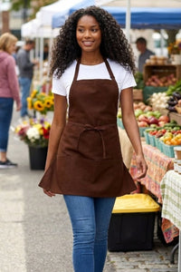 Brown Bib Adjustable Apron (3 Pockets) – ApronWarehouse
