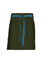 Chef Works Pacific Blue Lockharte Military Green Canvas Half Bistro Apron
