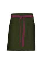 Chef Works Merlot Lockharte Military Green Canvas Half Bistro Apron
