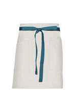 Chef Works Pacific Teal Lockharte Ecru Canvas Half Bistro Apron