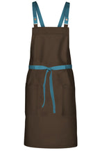 Chef Works Pacific Teal Lockharte Espresso Crossback Canvas Bib Apron