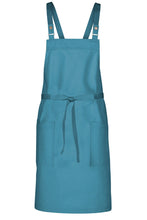 Chef Works Pacific Blue Lockharte Pacific Teal Crossback Canvas Bib Apron