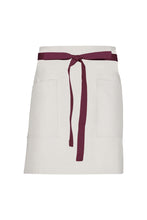 Chef Works Merlot Lockharte Ecru Canvas Half Bistro Apron