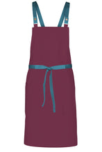 Chef Works Pacific Teal Lockharte Merlot Crossback Canvas Bib Apron