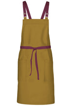 Chef Works Merlot Lockharte Mustard Crossback Canvas Bib Apron