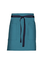 Chef Works Dark Navy Lockharte Pacific Teal Canvas Half Bistro Apron