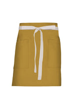Chef Works Ecru Lockharte Mustard Canvas Half Bistro Apron
