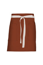 Chef Works Ecru Lockharte Rust Canvas Half Bistro Apron