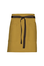 Chef Works Espresso Lockharte Mustard Canvas Half Bistro Apron