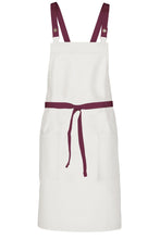 Chef Works Merlot Lockharte Ecru Crossback Canvas Bib Apron