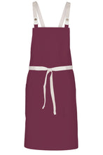 Chef Works Ecru Lockharte Merlot Crossback Canvas Bib Apron