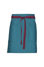 Chef Works Merlot Lockharte Pacific Teal Canvas Half Bistro Apron