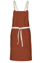 Chef Works Ecru Lockharte Rust Crossback Canvas Bib Apron