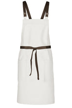 Chef Works Espresso Lockharte Ecru Crossback Canvas Bib Apron
