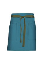 Chef Works Military Green Lockharte Pacific Teal Canvas Half Bistro Apron