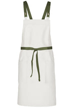 Chef Works Military Green Lockharte Ecru Crossback Canvas Bib Apron
