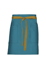 Chef Works Mustard Lockharte Pacific Teal Canvas Half Bistro Apron