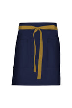 Chef Works Mustard Lockharte Dark Navy Canvas Half Bistro Apron