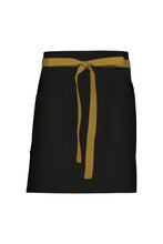 Chef Works Mustard Lockharte Black Canvas Half Bistro Apron
