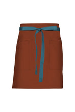 Chef Works Pacific Teal Lockharte Rust Canvas Half Bistro Apron