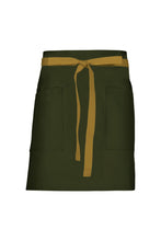 Chef Works Mustard Lockharte Military Green Canvas Half Bistro Apron