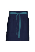 Chef Works Pacific Teal Lockharte Dark Navy Canvas Half Bistro Apron