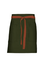 Chef Works Rust Lockharte Military Green Canvas Half Bistro Apron
