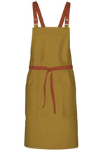 Chef Works Rust Lockharte Mustard Crossback Canvas Bib Apron