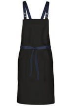 Chef Works Dark Navy Lockharte Black Crossback Canvas Bib Apron