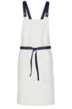 Chef Works Dark Navy Lockharte Ecru Crossback Canvas Bib Apron