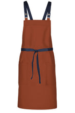 Chef Works Dark Navy Lockharte Rust Crossback Canvas Bib Apron