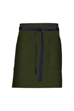 Chef Works Dark Navy Lockharte Military Green Canvas Half Bistro Apron