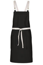 Chef Works Ecru Lockharte Black Crossback Canvas Bib Apron