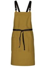 Chef Works Black Lockharte Mustard Crossback Canvas Bib Apron