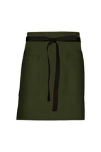 Chef Works Black Lockharte Military Green Canvas Half Bistro Apron