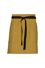 Chef Works Black Lockharte Mustard Canvas Half Bistro Apron