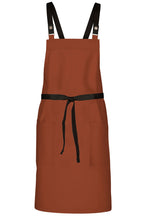 Chef Works Black Lockharte Rust Crossback Canvas Bib Apron