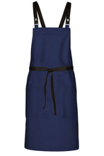 Chef Works Black Lockharte Dark Navy Crossback Canvas Bib Apron