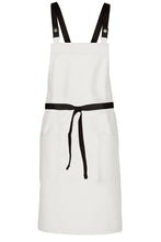 Chef Works Black Lockharte Ecru Crossback Canvas Bib Apron