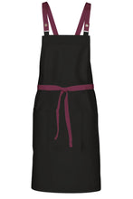 Chef Works Merlot Lockharte Black Crossback Canvas Bib Apron