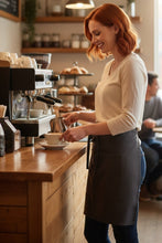 Fame Charcoal Pinstripe Half Bistro Apron (2 Pockets)