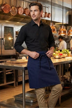 Fame Navy Half Bistro Apron (2 Pockets)