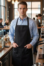 Fame Black Bib Adjustable Apron (2-Patch Pockets)