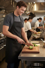 Fame Black Bib Adjustable Apron (2-Patch Pockets)