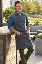 Fame Charcoal Bib Adjustable Apron (2-Patch Pockets)