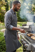 Fame Black & White Chalk Stripe Butcher Adjustable Apron (2 Pockets)