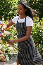 Fame Black & White Chalk Stripe Butcher Adjustable Apron (2 Pockets)