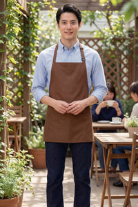 Mocha Bib Adjustable Apron (3 Pockets) – ApronWarehouse