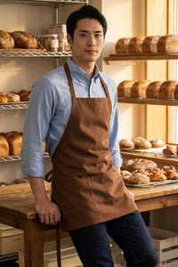 Mocha Bib Adjustable Apron (3 Pockets) – ApronWarehouse