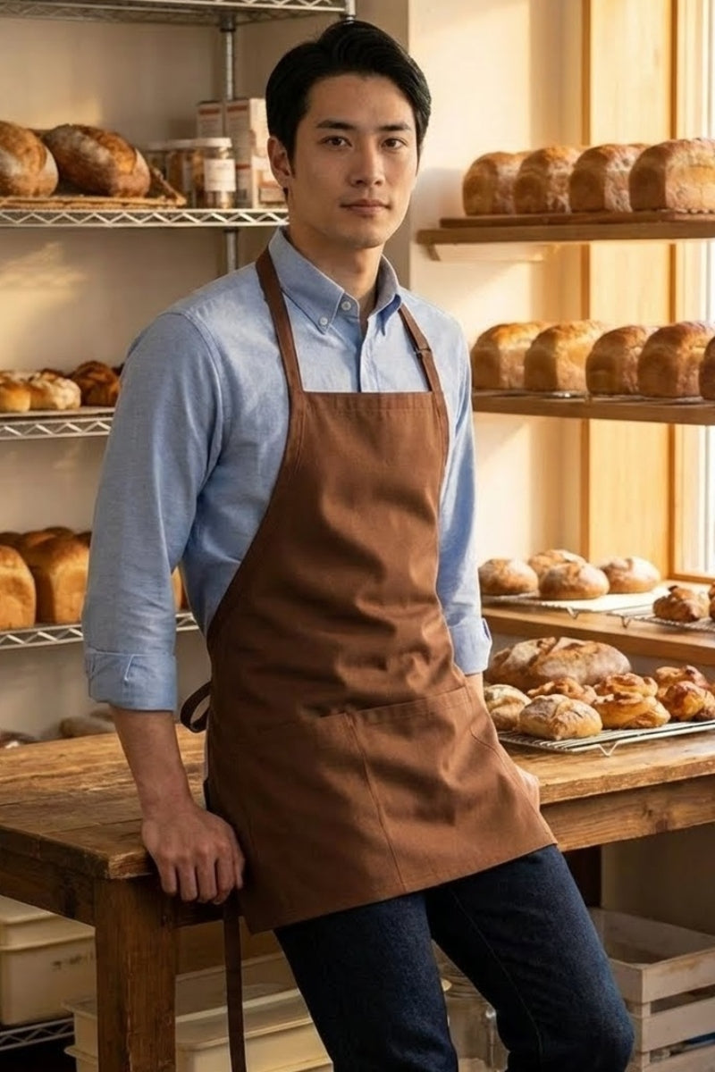 Mocha Bib Adjustable Apron (3 Pockets) – ApronWarehouse